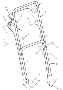 Handle Assembly Diagram and Parts List for 20805X50A 1997 Briggs and Stratton Lawn Mower